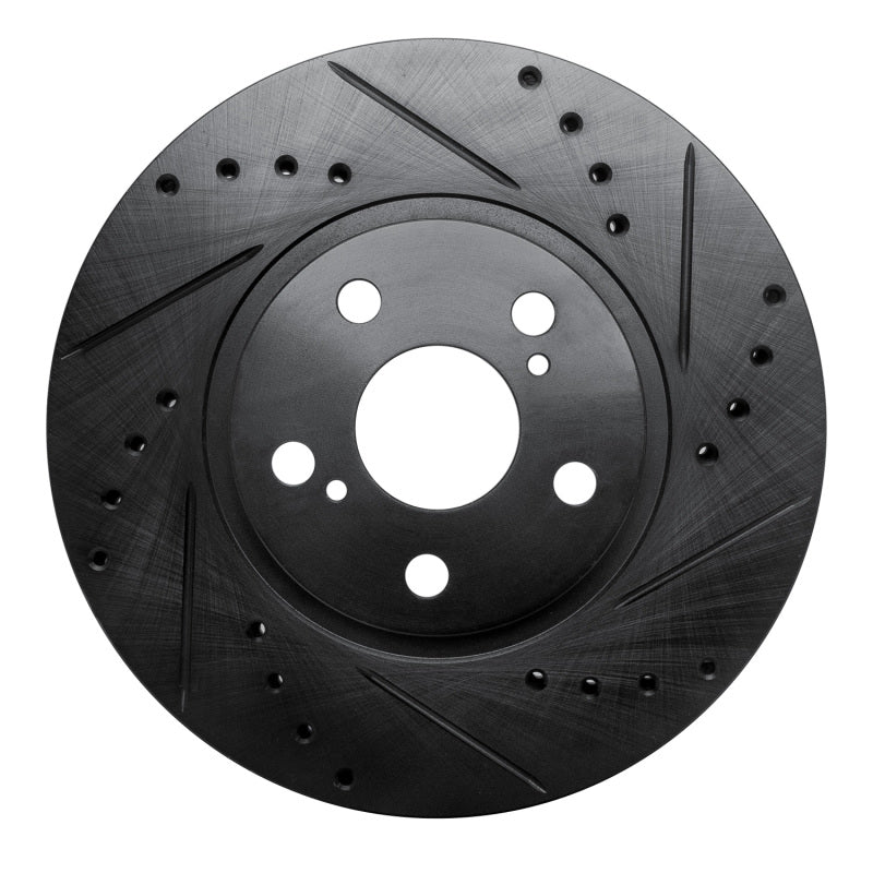 R1 Concepts R1 09-15 Toyota Corolla (Mexico) Front Right Drilled & Slotted Black Brake Rotor