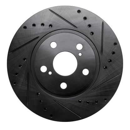 R1 Concepts R1 09-15 Toyota Corolla (Mexico) Front Right Drilled & Slotted Black Brake Rotor
