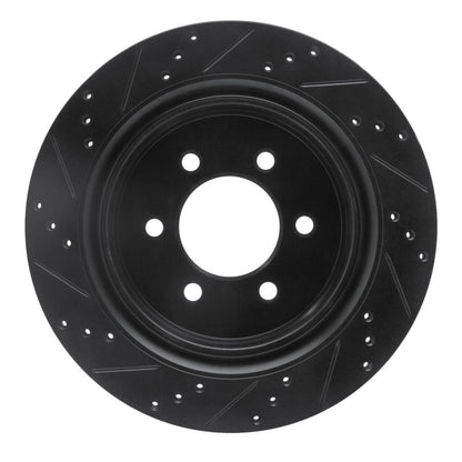 R1 Concepts R1 12-20 Ford F-150 4WD Rear Right Drilled & Slotted Black Brake Rotor