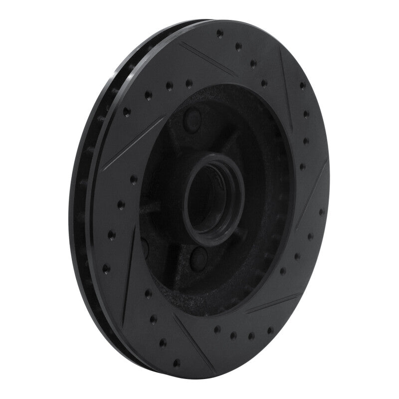 R1 Concepts R1 88-91 Chevrolet C1500 Front Left Drilled & Slotted Black Brake Rotor
