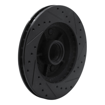 R1 Concepts R1 88-91 Chevrolet C1500 Front Left Drilled & Slotted Black Brake Rotor