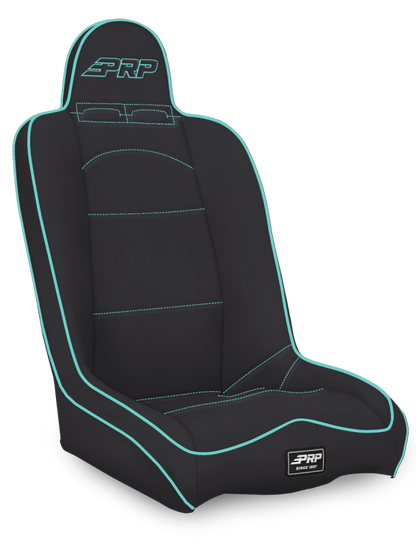 PRP Seats PRP Daily Driver High Back Suspension Seat- Black/Teal Vinyl