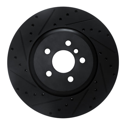 R1 Concepts R1 17-25 BMW 430I Front Left Drilled & Slotted Black Brake Rotor