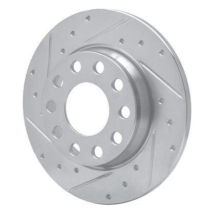 R1 Concepts R1 00-08 Audi A4 (USA/Canada) Rear Left Drilled & Slotted Silver Brake Rotor