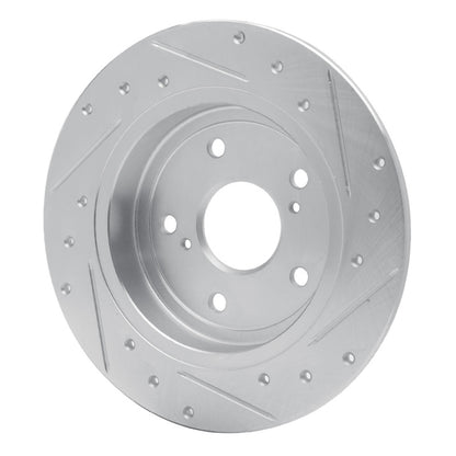 R1 Concepts R1 07-14 Suzuki SX4 Rear Left Drilled & Slotted Silver Brake Rotor