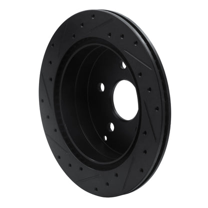 R1 Concepts R1 10-17 Chevrolet Equinox Rear Right Drilled & Slotted Black Brake Rotor