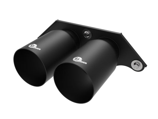 aFe Power Mach Force Xp 4in 304 SS Bolt-On Exhaust Tips Satin Black 14-19 Porsche 911 GT3 3.8L/4.0L