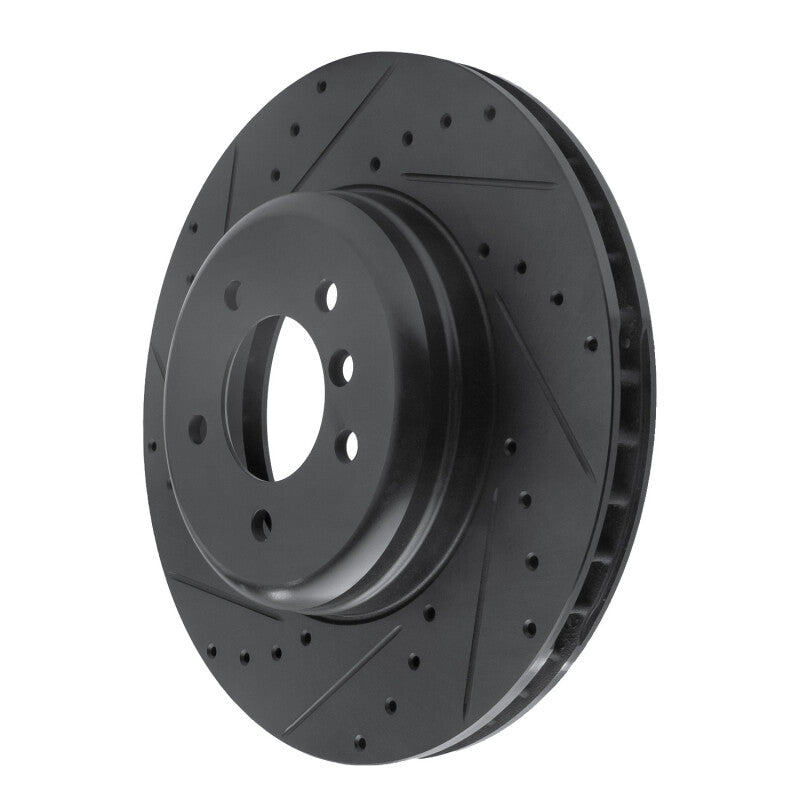 R1 Concepts R1 11-16 BMW Z4 Front Left Drilled & Slotted Black Brake Rotor