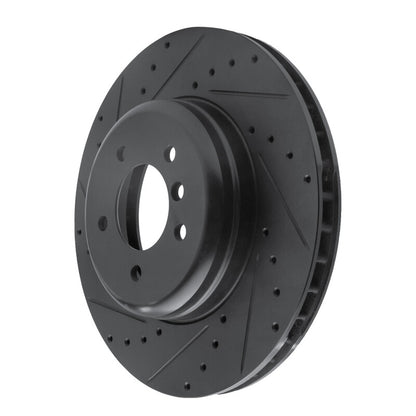 R1 Concepts R1 11-16 BMW Z4 Front Left Drilled & Slotted Black Brake Rotor