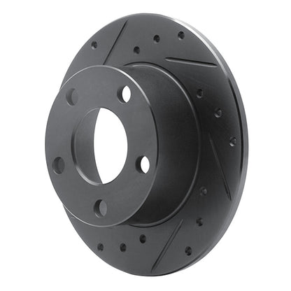 R1 Concepts R1 92-05 Audi A6 Quattro Rear Left Drilled & Slotted Black Brake Rotor