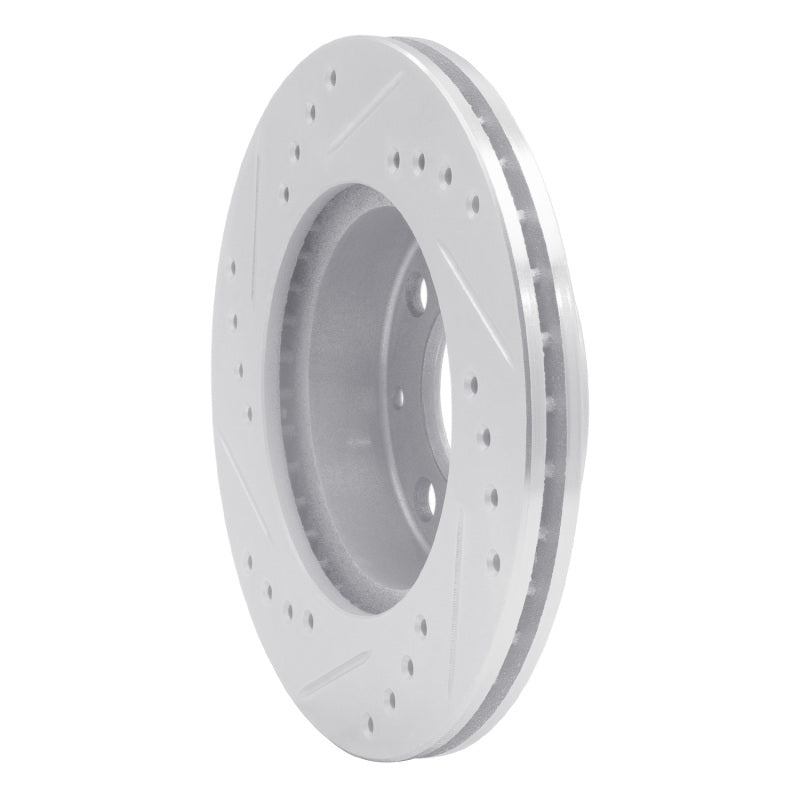 R1 Concepts R1 82-83 Honda Civic Hatchback Front Right Drilled & Slotted Silver Brake Rotor