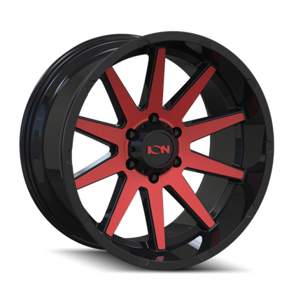 ION Wheels ION Type 143 20x9 / 8x170 BP / 18mm Offset / 125.2mm Hub Gloss Black/Red Machined Wheel