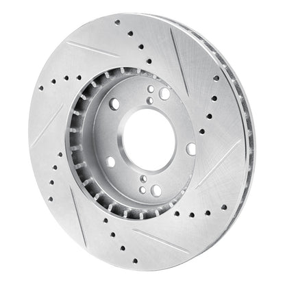 R1 Concepts R1 01-03 Hyundai XG350 Front Left Drilled & Slotted Silver Brake Rotor