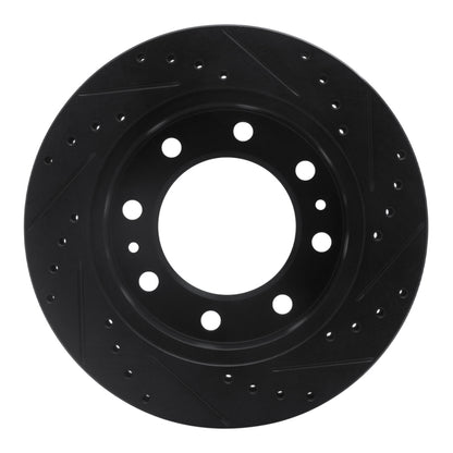 R1 Concepts R1 85-89 Chevrolet P30 Front Left Drilled & Slotted Black Brake Rotor