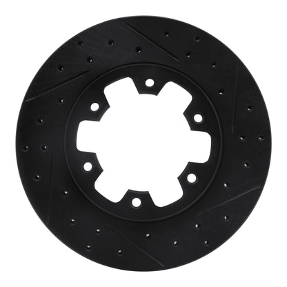 R1 Concepts R1 83-85 Nissan 720 DATSUN Front Right Drilled & Slotted Black Brake Rotor