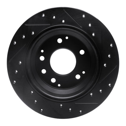 R1 Concepts R1 99-01 Acura RL Rear Left Drilled & Slotted Black Brake Rotor