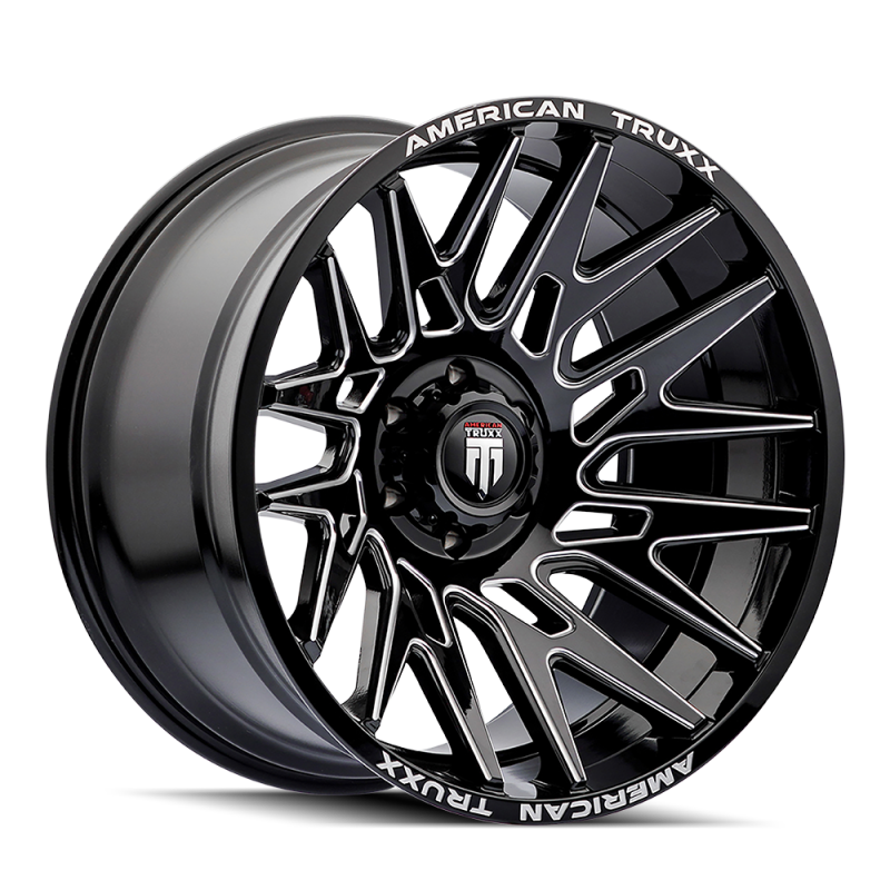 American Truxx AT1919 Evolution 22x12 / 6x135 BP / -44mm Offset / 87.1mm Hub Gloss Blk Mill Wheel