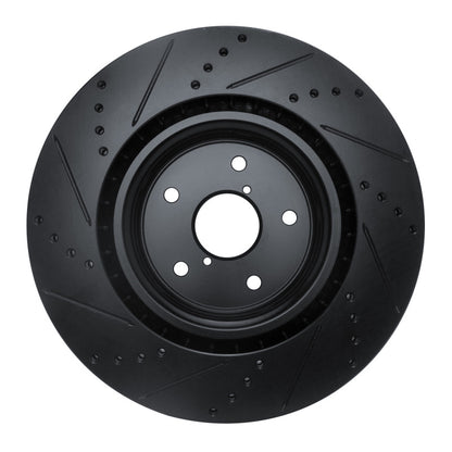 R1 Concepts R1 18-25 Subaru WRX STI Front Right Drilled & Slotted Black Brake Rotor