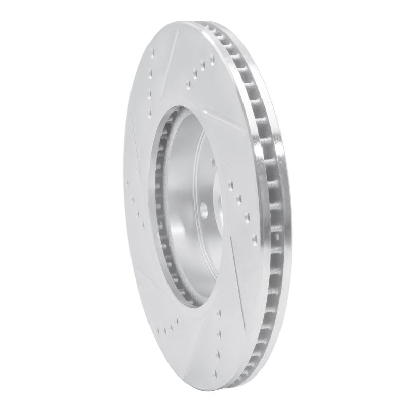R1 Concepts R1 16-25 Honda Civic Hatchback Front Right Drilled & Slotted Silver Brake Rotor