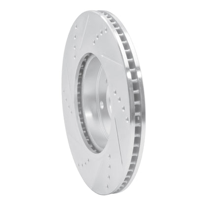 R1 Concepts R1 16-25 Honda Civic Hatchback Front Right Drilled & Slotted Silver Brake Rotor