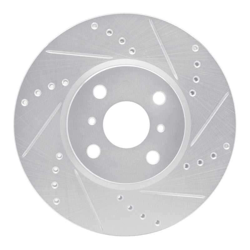 R1 Concepts R1 12-18 Toyota Yaris (USA/Canada) Front Right Drilled & Slotted Silver Brake Rotor