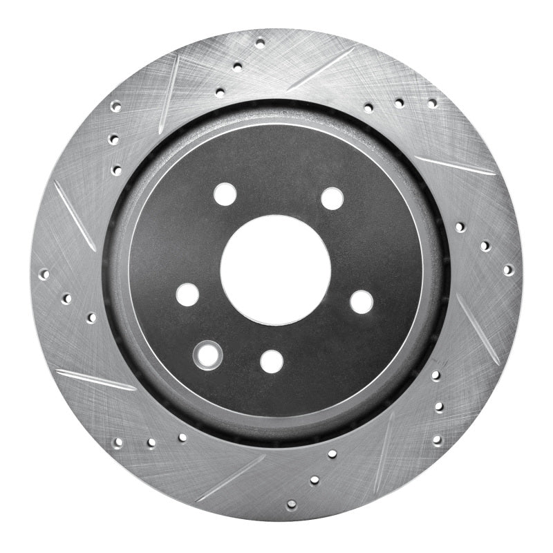 R1 Concepts R1 07-15 Infiniti G37 Rear Left Drilled & Slotted Silver Brake Rotor
