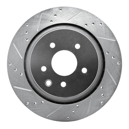 R1 Concepts R1 07-15 Infiniti G37 Rear Left Drilled & Slotted Silver Brake Rotor
