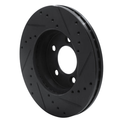 R1 Concepts R1 91-00 Ford Thunderbird Front Left Drilled & Slotted Black Brake Rotor