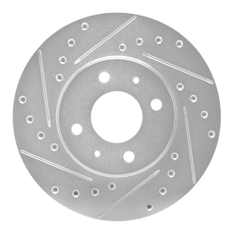 R1 Concepts R1 91-94 Nissan SENTRA Front Left Drilled & Slotted Silver Brake Rotor