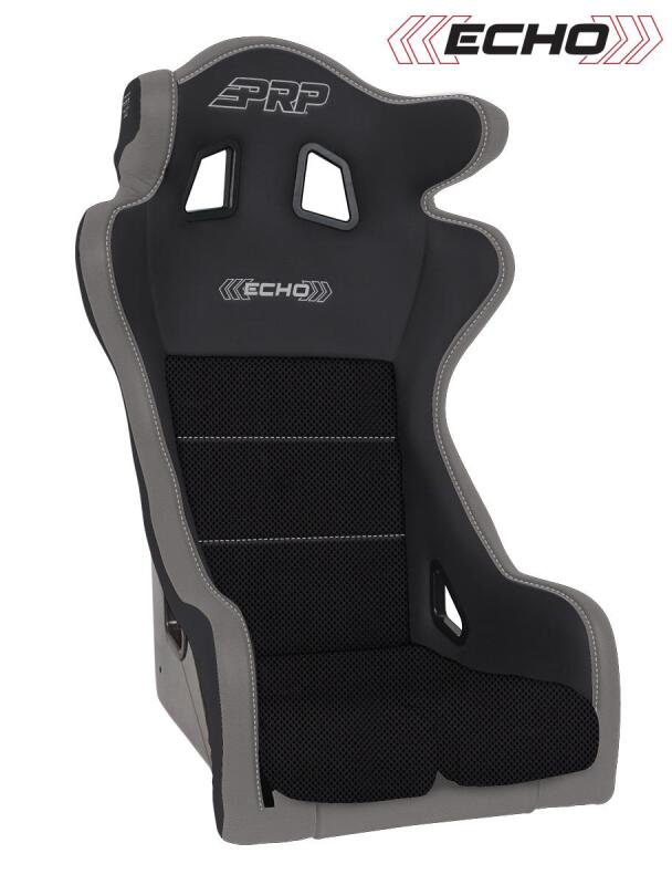 PRP Seats PRP Echo Composite Seat- Black/Grey (PRP Silver Outline/Delta Silver- Silver Stitching)