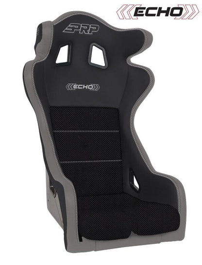 PRP Seats PRP Echo Composite Seat- Black/Grey (PRP Silver Outline/Delta Silver- Silver Stitching)