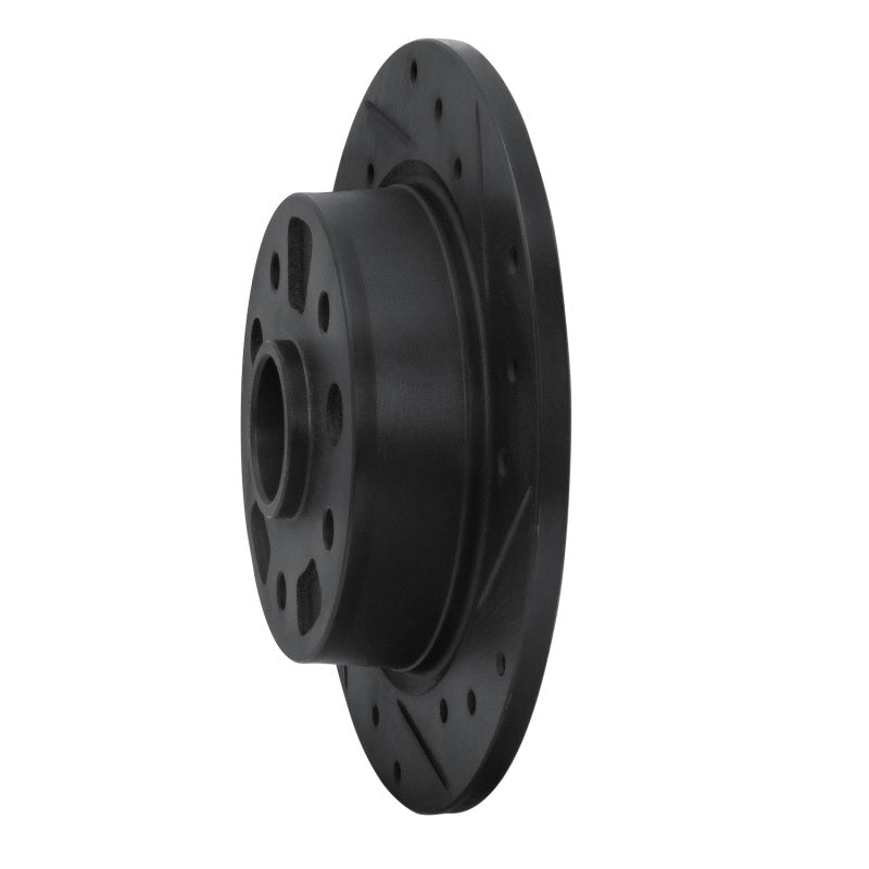 R1 Concepts R1 88-92 Ford Probe Rear Right Drilled & Slotted Black Brake Rotor