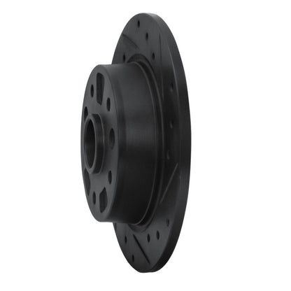 R1 Concepts R1 88-92 Ford Probe Rear Right Drilled & Slotted Black Brake Rotor