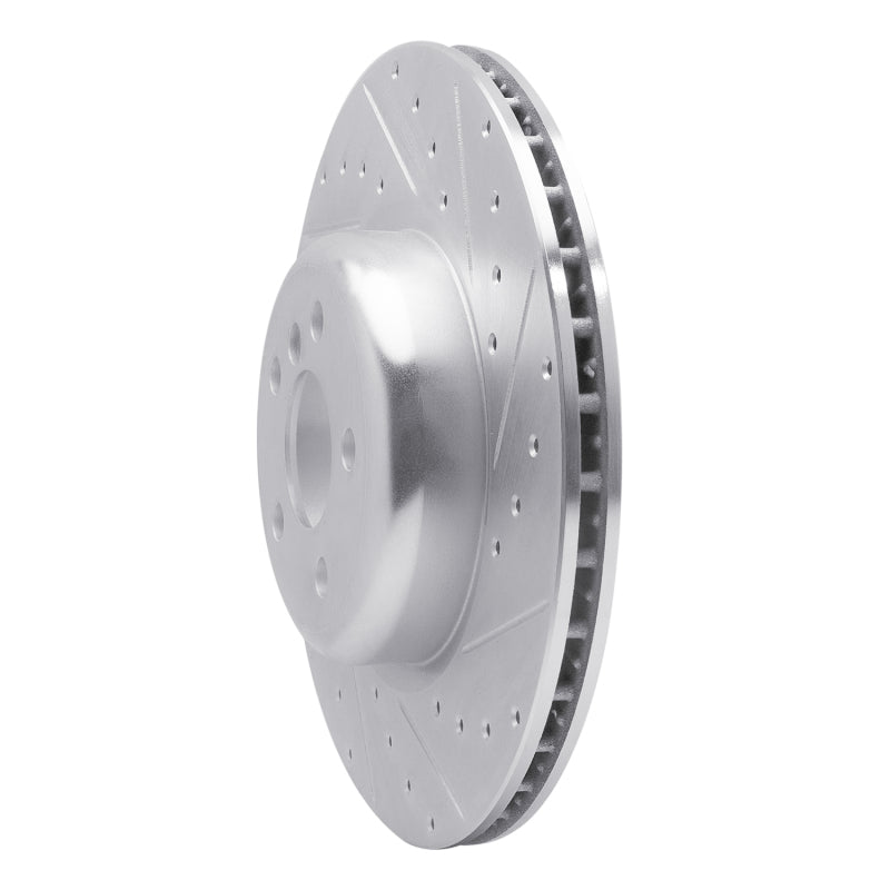 R1 Concepts R1 16-25 BMW 330e xDrive Rear Right Drilled & Slotted Silver Brake Rotor