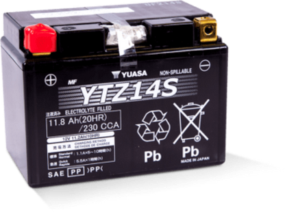 Yuasa Battery Yuasa YTZ14S Maintenance Free AGM 12-Volt Battery