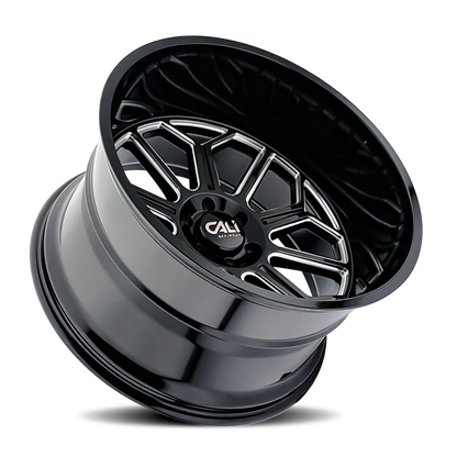 Cali Off-Road 9117 Auburn 20x9 / 8x170 BP / -12mm Offset / 125.2mm Hub Gloss Black Milled Wheel