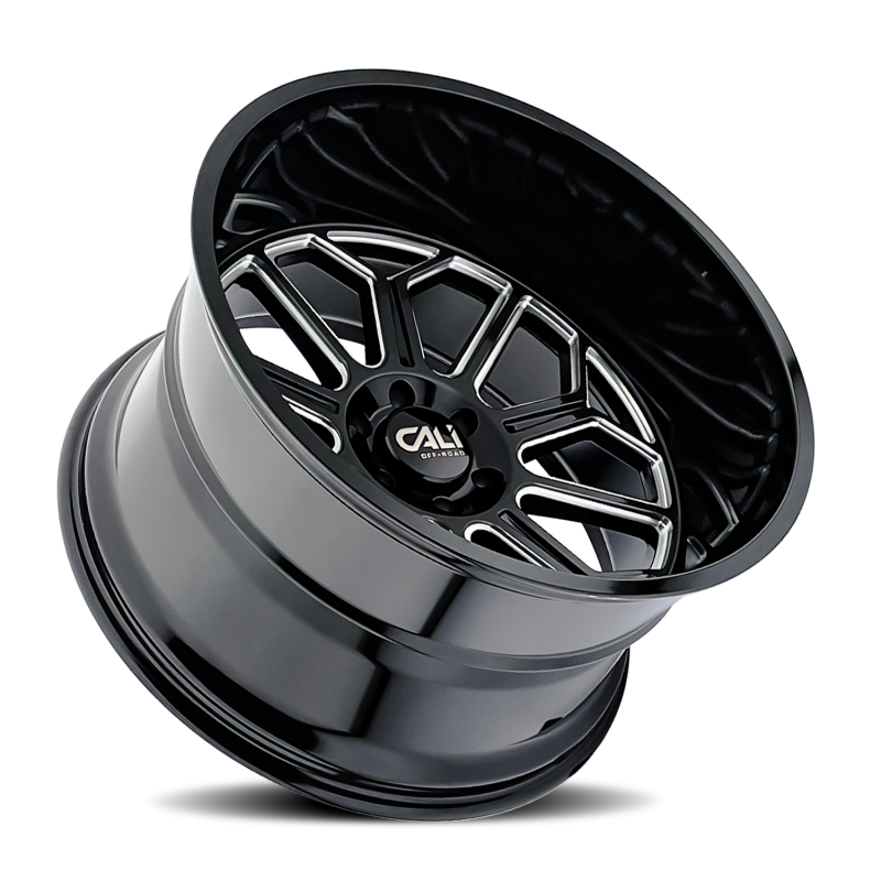 Cali Off-Road 9117 Auburn 20x10 / 6x135 BP / -25mm Offset / 87.1mm Hub Gloss Black Milled Wheel