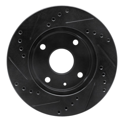 R1 Concepts R1 04-10 Chevrolet Optra (Mexico) Front Right Drilled & Slotted Black Brake Rotor