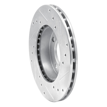 R1 Concepts R1 92-00 Dodge COLT Front Left Drilled & Slotted Silver Brake Rotor