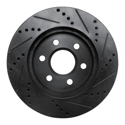 R1 Concepts R1 98-99 Cadillac DEVILLE Front Left Drilled & Slotted Black Brake Rotor