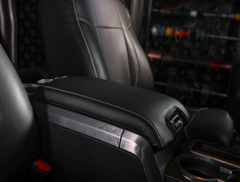 PRP Seats PRP 10-14 Ford Raptor  Center Console Cover- Black with Silver Stitch