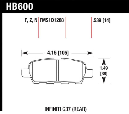 Hawk Performance Hawk Infiniti G35 Sport/G37 / 08-10 Nissan Rogue / 07-09 Sentra SE-R / 10 Sentra SE-R M/T HPS Street