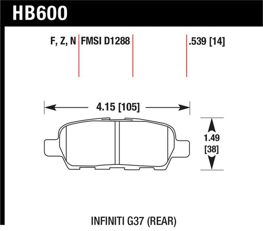 Hawk Performance Hawk Infiniti G35 Sport/G37 / 08-10 Nissan Rogue / 07-09 Sentra SE-R / 10 Sentra SE-R M/T HPS Street