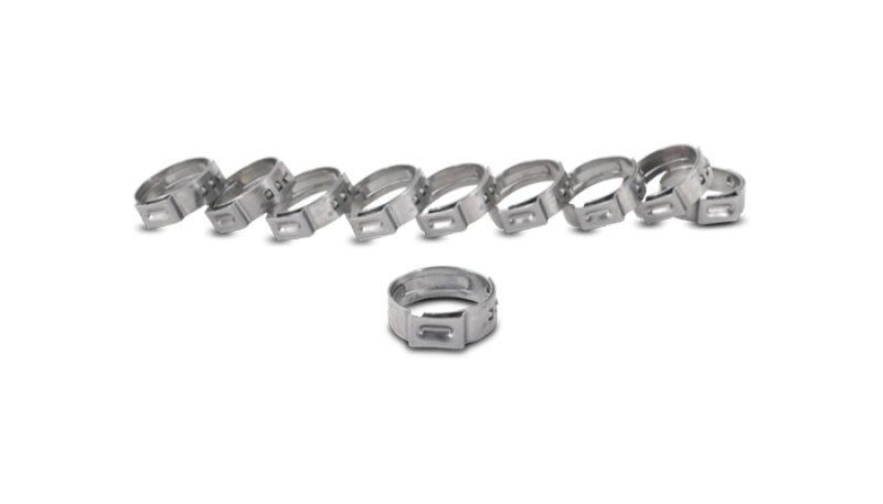 Vibrant One Ear Stepless Pinch Clamps 20.3-23.5mm clamping range (Pack of 10) SS 7mm band width