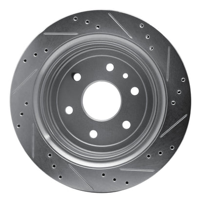 R1 Concepts R1 13-19 Cadillac XTS Rear Left Drilled & Slotted Silver Brake Rotor