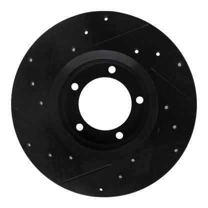 R1 Concepts R1 75-83 Toyota Pickup Front Right Drilled & Slotted Black Brake Rotor