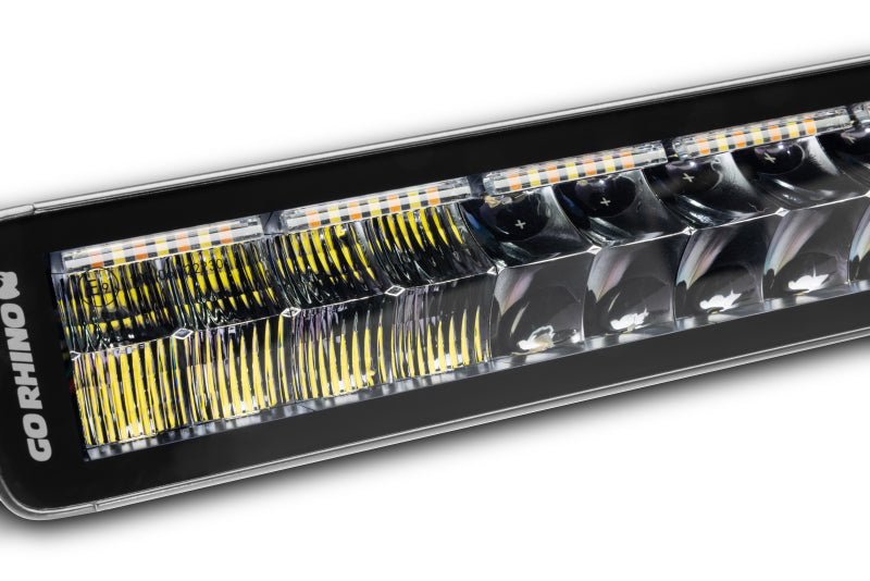Go Rhino Xplor Blackout Combo Series Dbl Row LED Light Bar w/Amber (Side/Track Mount) 32in. - Blk