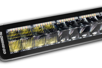 Go Rhino Xplor Blackout Combo Series Dbl Row LED Light Bar w/Amber (Side/Track Mount) 32in. - Blk