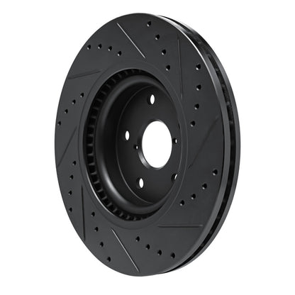 R1 Concepts R1 20-25 Subaru WRX Front Left Drilled & Slotted Black Brake Rotor