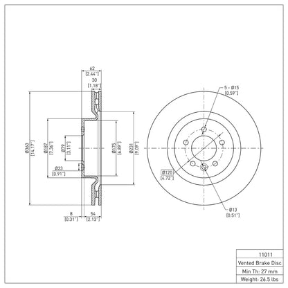 DFC 06-17 Land Rover Range Rover Sport Front Brake Rotor